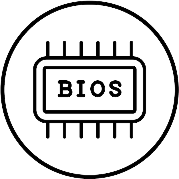 Diseño vectorial de la configuración del BIOS Estilo del icono