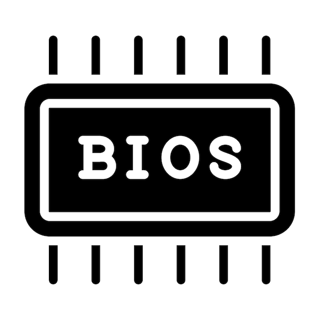 Diseño vectorial de la configuración del BIOS Estilo del icono