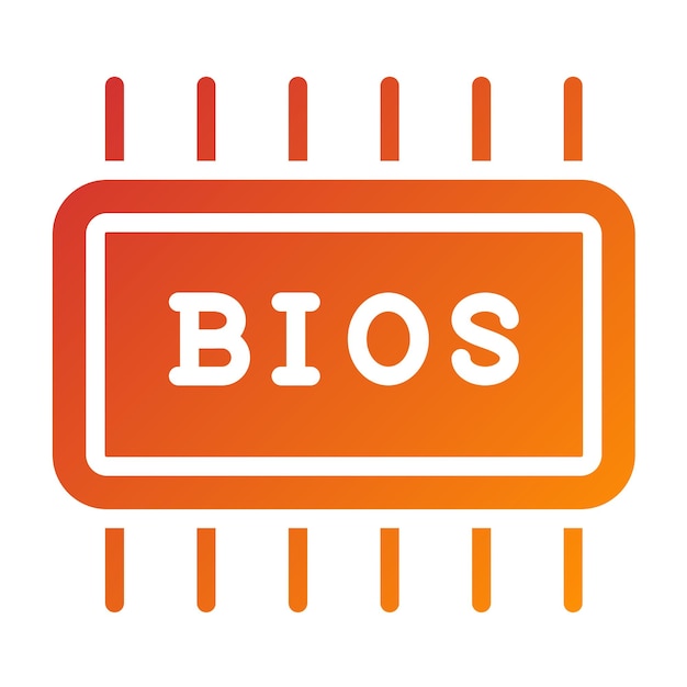 Diseño vectorial de la configuración del BIOS Estilo del icono
