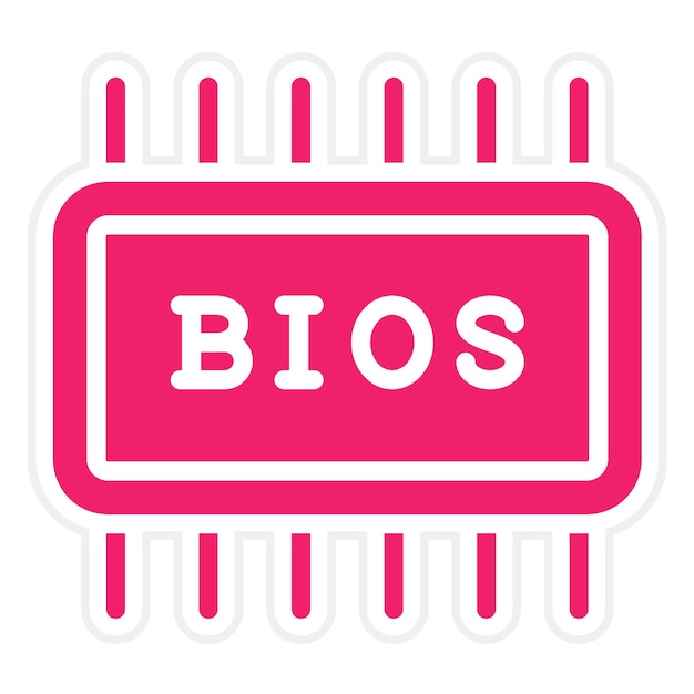 Diseño vectorial de la configuración del BIOS Estilo del icono