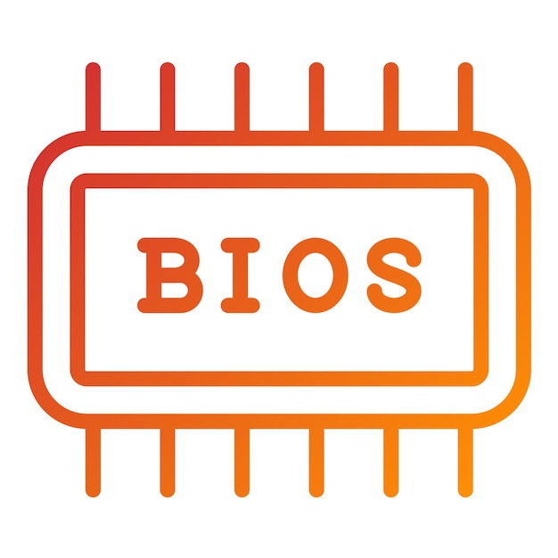 Diseño vectorial de la configuración del BIOS Estilo del icono