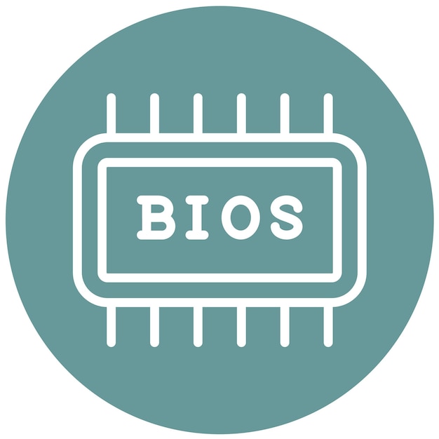 Diseño vectorial de la configuración del BIOS Estilo del icono