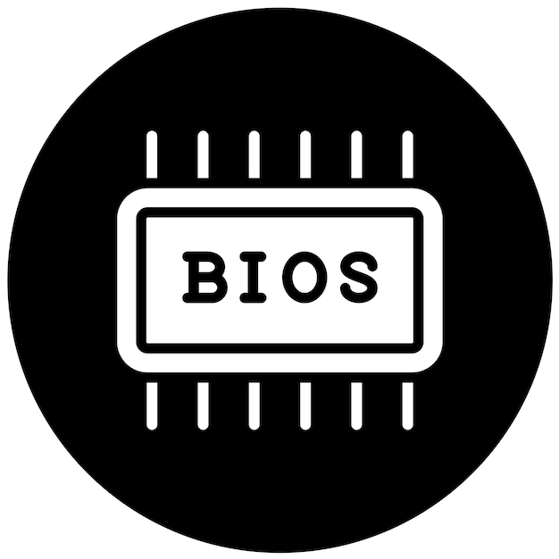 Diseño vectorial de la configuración del BIOS Estilo del icono