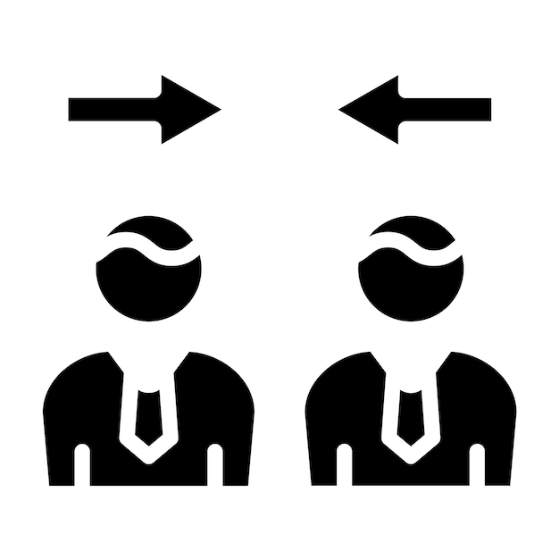 Diseño vectorial Conflicto de intereses Estilo del icono