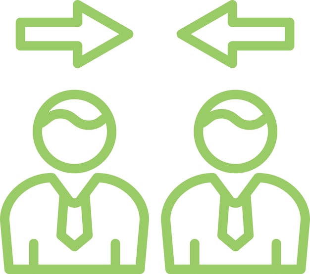 Diseño vectorial Conflicto de intereses Estilo del icono