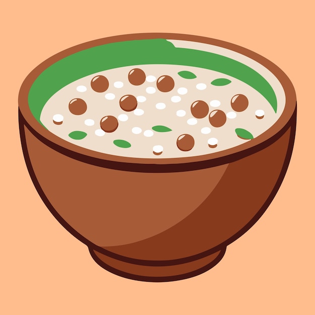 Diseño vectorial de congee o avena de laba