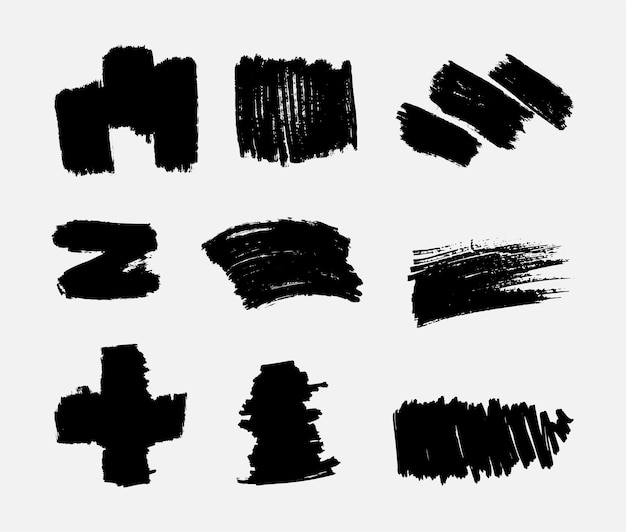 El diseño vectorial del conjunto de la colección Black Brush