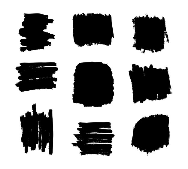 El diseño vectorial del conjunto de la colección Black Brush