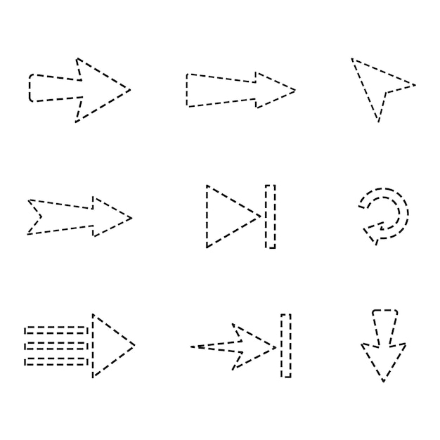 diseño vectorial de conjunto de flechas punteros