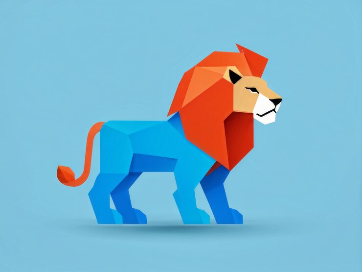 Vector diseño vectorial de un conjunto de pegatinas de signo de león azul y blanco en stock vector vector