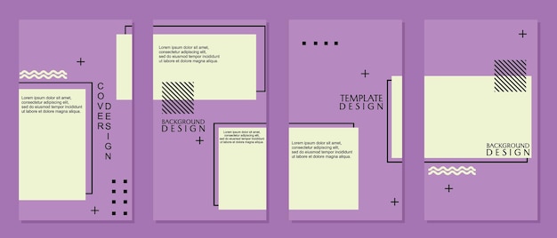 diseño vectorial conjunto de plantillas de historias de redes sociales de color púrpura y blanco para redes sociales