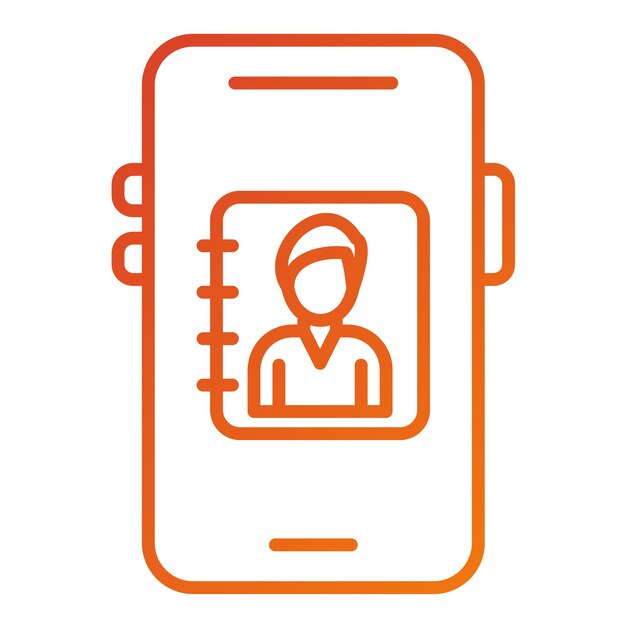 Diseño vectorial de los contactos móviles Estilo del icono