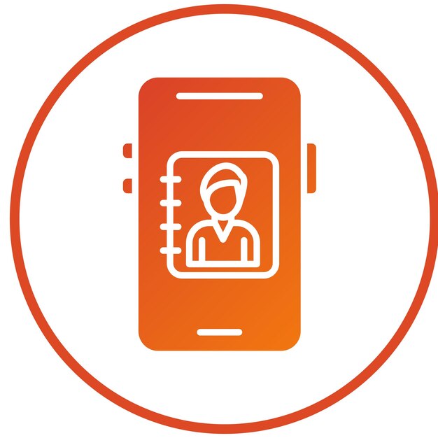 Diseño vectorial de los contactos móviles Estilo del icono