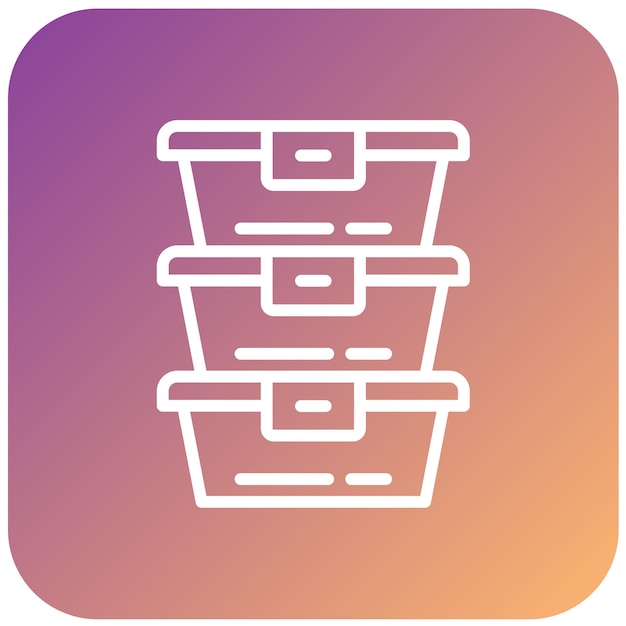 Diseño vectorial de contenedores de preparación de comidas Estilo del icono