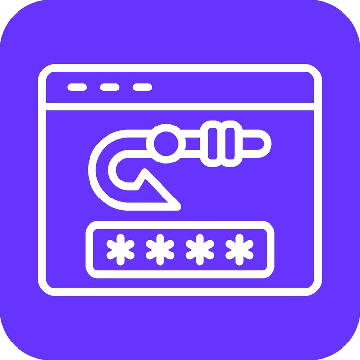 Vector diseño vectorial de la contraseña estilo del icono de phishing