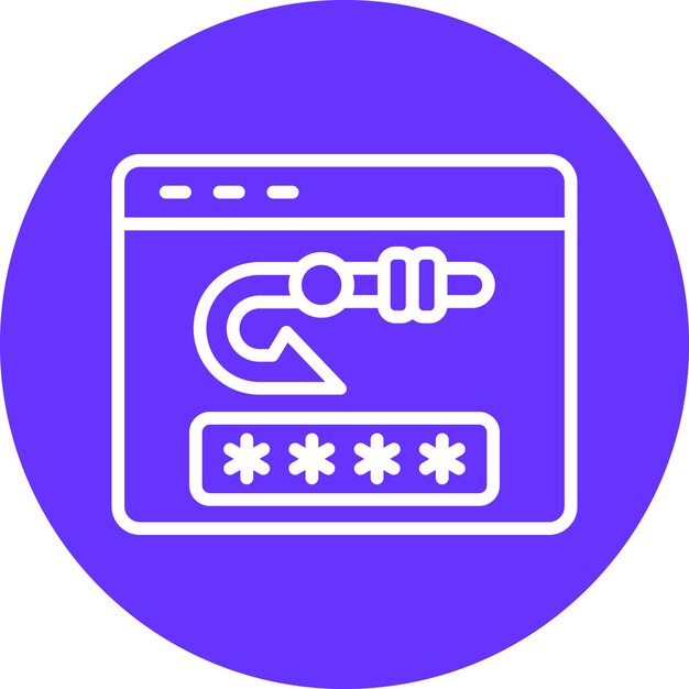 Diseño vectorial de la contraseña Estilo del icono de phishing