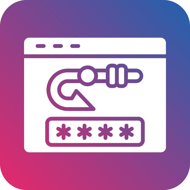 Vector diseño vectorial de la contraseña estilo del icono de phishing