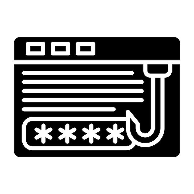Diseño vectorial de la contraseña Estilo del icono de phishing