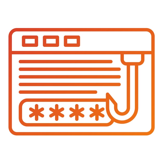 Diseño vectorial de la contraseña Estilo del icono de phishing