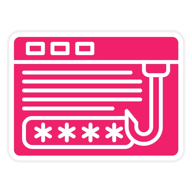 Diseño vectorial de la contraseña Estilo del icono de phishing