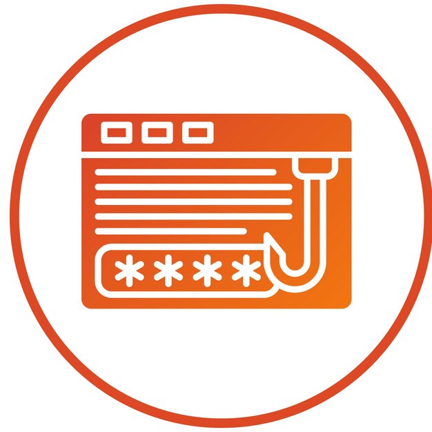 Diseño vectorial de la contraseña Estilo del icono de phishing