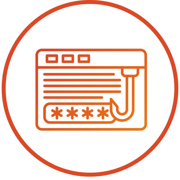 Diseño vectorial de la contraseña Estilo del icono de phishing
