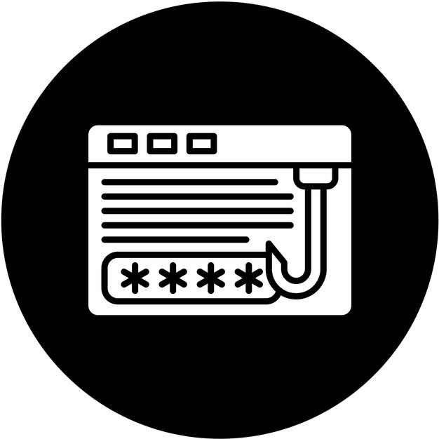 Diseño vectorial de la contraseña Estilo del icono de phishing