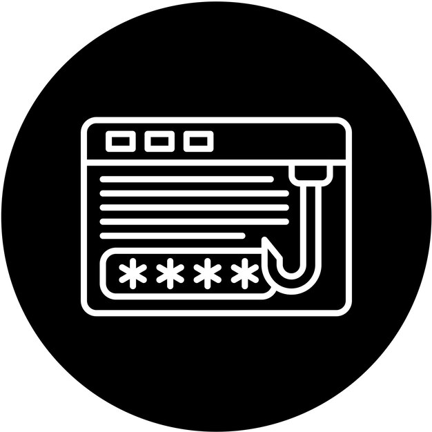 Diseño vectorial de la contraseña Estilo del icono de phishing