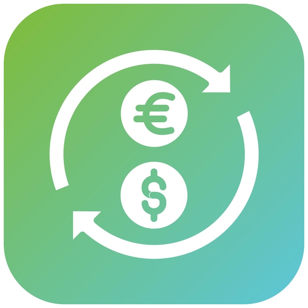 Diseño vectorial Convierte el estilo del icono de dólar en euro