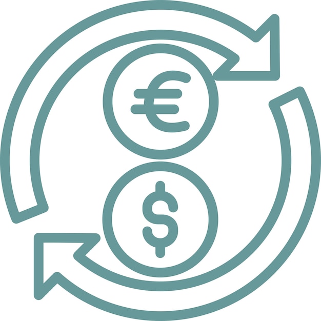 Diseño vectorial Convierte el estilo del icono de dólar en euro