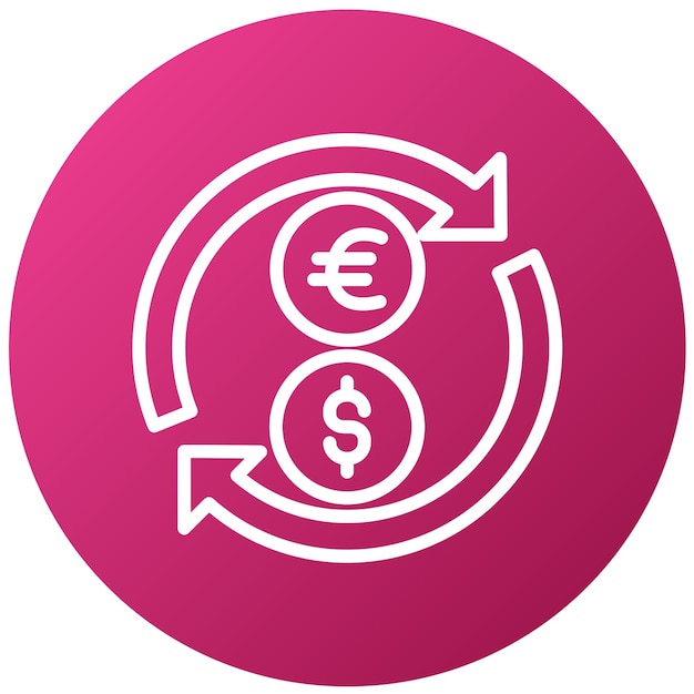 Diseño vectorial Convierte el estilo del icono de dólar en euro