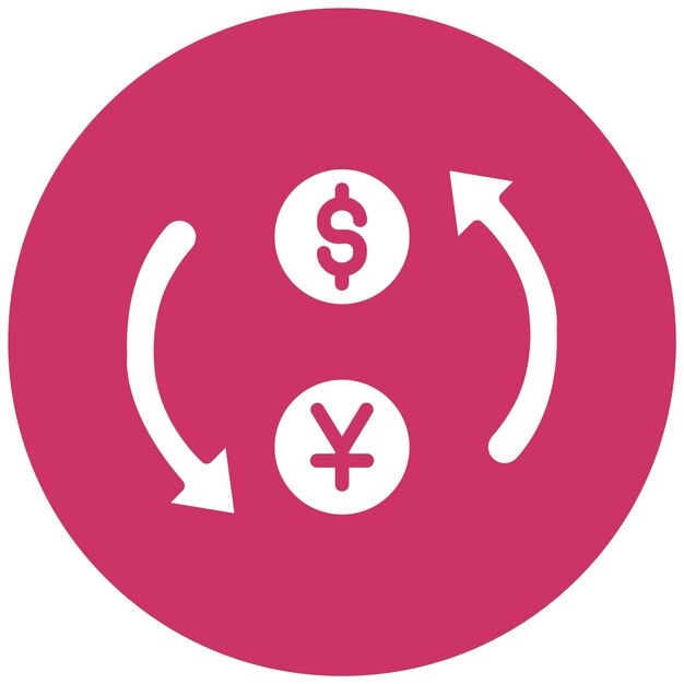 Diseño vectorial Convierte el estilo del icono de dólar en yen