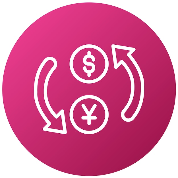 Diseño vectorial Convierte el estilo del icono de dólar en yen