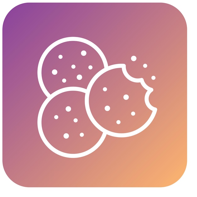 Diseño vectorial de cookies Estilo de icono