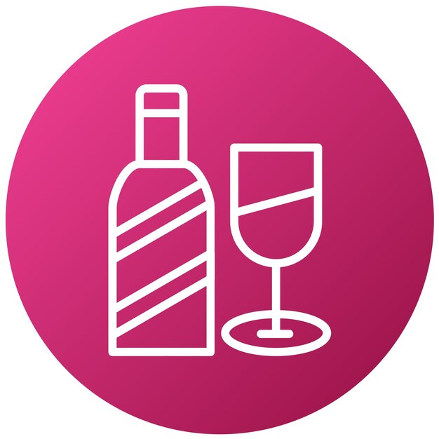 Diseño vectorial de copa y estilo de icono de vino