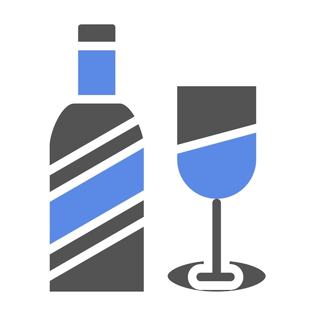 Diseño vectorial de copa y estilo de icono de vino