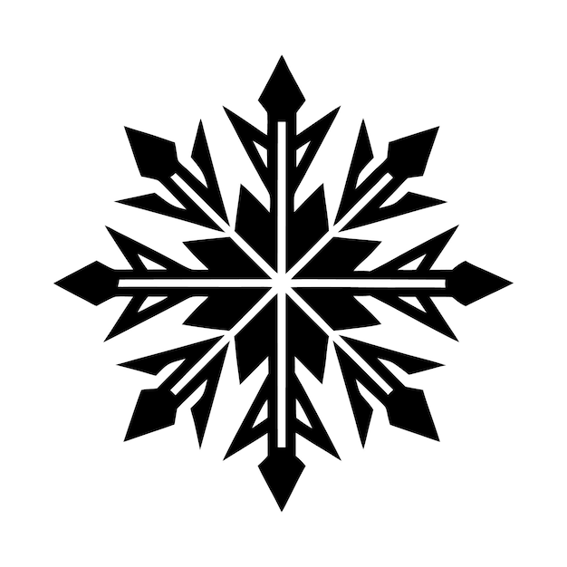 Diseño vectorial de copos de nieve en clipart de dibujos animados y estilos de arte de línea para impresiones de invierno