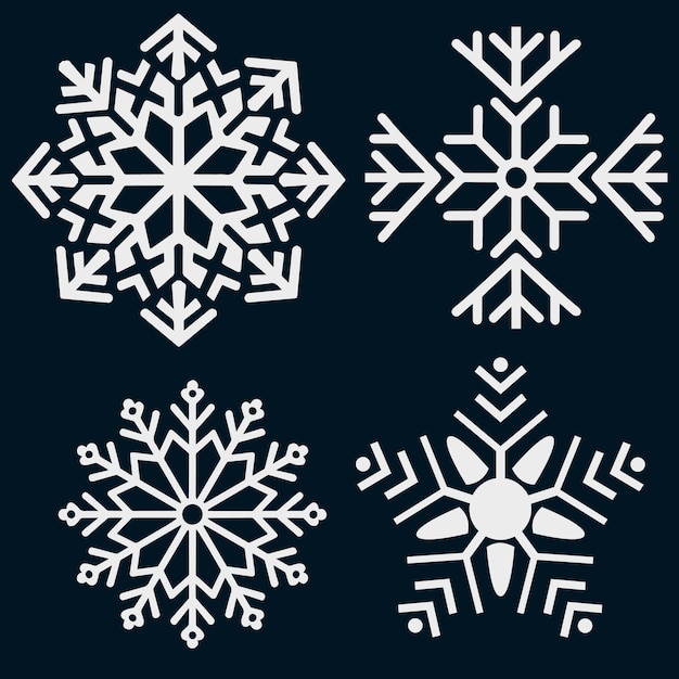 diseño vectorial de copos de nieve