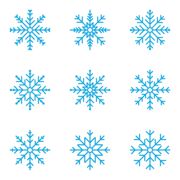 diseño vectorial de copos de nieve