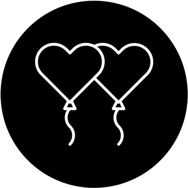 Diseño vectorial de los corazones de globo Estilo del icono