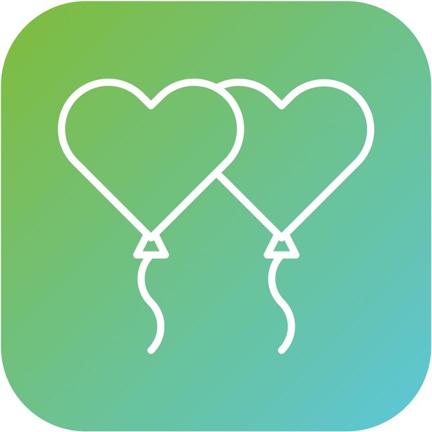 Diseño vectorial de los corazones de globo Estilo del icono