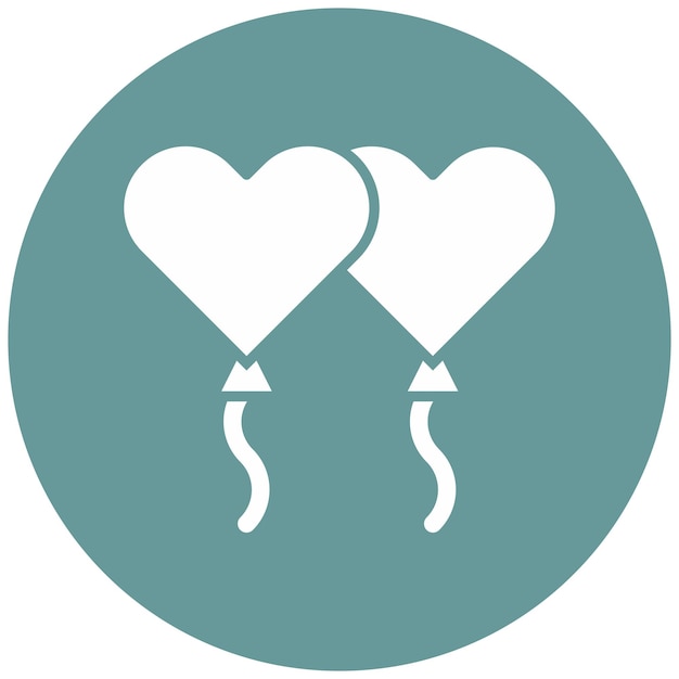 Diseño vectorial de los corazones de globo Estilo del icono