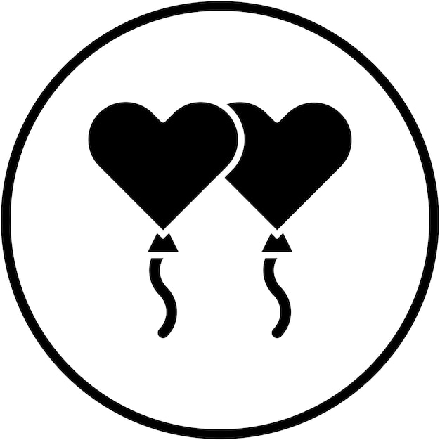 Diseño vectorial de los corazones de globo Estilo del icono
