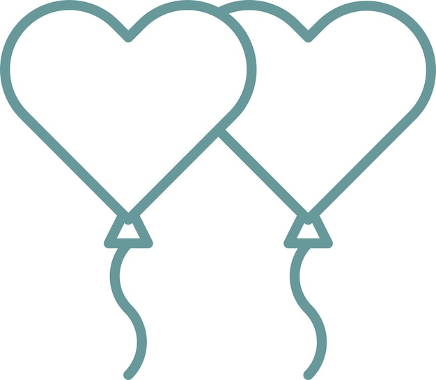 Diseño vectorial de los corazones de globo Estilo del icono