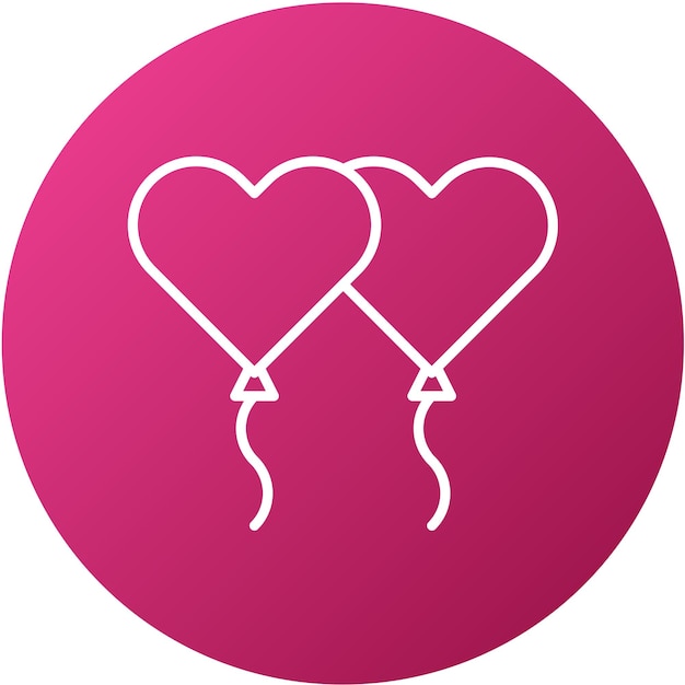 Diseño vectorial de los corazones de globo Estilo del icono
