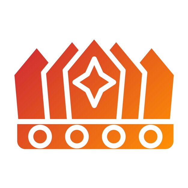 Diseño vectorial de las coronas caninas Estilo del icono