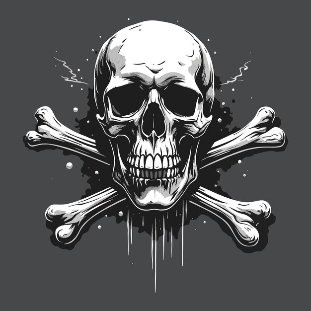 diseño vectorial de cráneo que puede usar en camiseta o cualquier otro