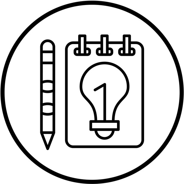 Diseño vectorial creación de ideas estilo de icono