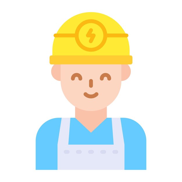 Diseño vectorial creativo de avatar de trabajador profesional electricista