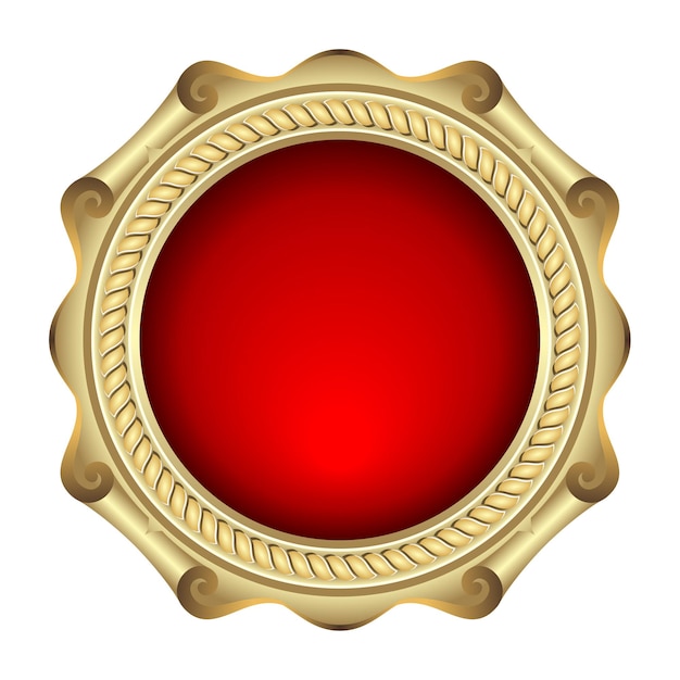 Diseño vectorial creativo del emblema con gradiente dorado y rojo